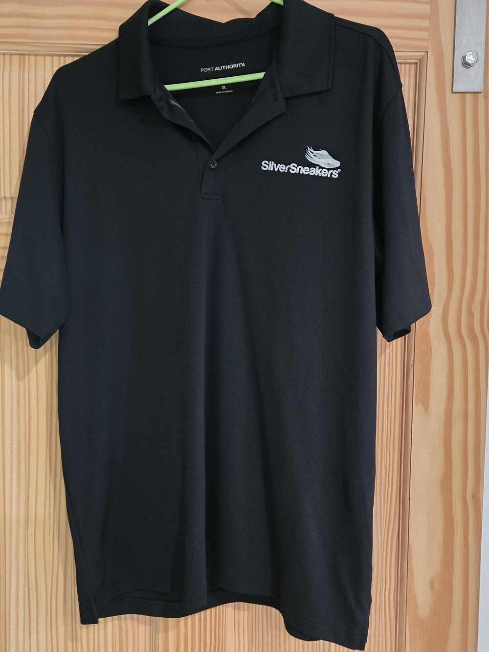 Port Authority Black Polo with SilverSneakers Logo